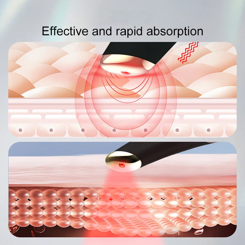 3 in 1 Eye Lift Wand Beauty Device Vibrating Red Light 98°F to 113°F LCD Display Eye Massager for Dry Eye Dark Circle Puffiness