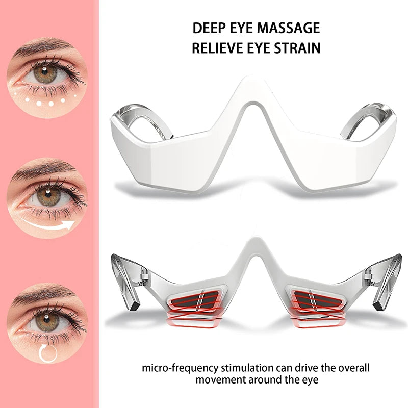 3D Red Light EMS Eye Massager Eyecare Glasses Dark Circles Puffiness Wrinkles Reduction Eye Fatigue Relaxing Beauty Care Device
