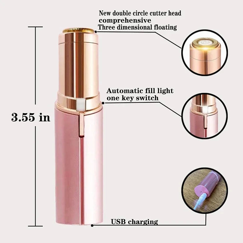 Epilator Face Hair Removal Lipstick Shaver Electric Eyebrow Trimmer Women Hair Remover USB Charging Mini Shaver Epilator