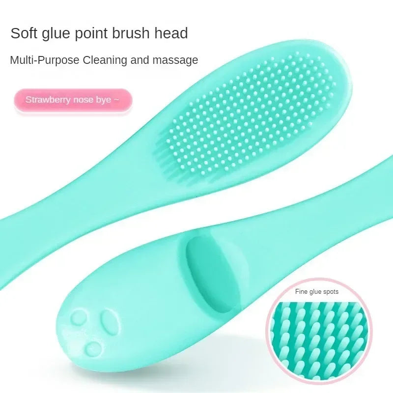 Silicone Nose Brush Facial Pore Cleaner Portable Blackhead Double-sided Massage Brushes Beauty Cleaning Tool Facial Nasal Scrub