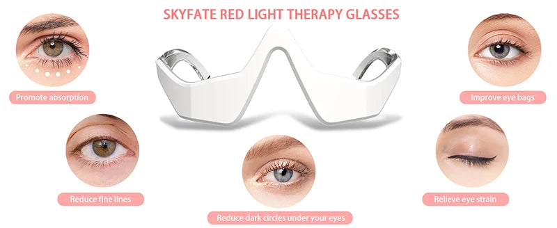 3D Red Light EMS Eye Massager Eyecare Glasses Dark Circles Puffiness Wrinkles Reduction Eye Fatigue Relaxing Beauty Care Device