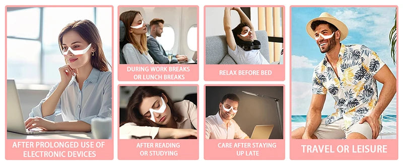 3D Red Light EMS Eye Massager Eyecare Glasses Dark Circles Puffiness Wrinkles Reduction Eye Fatigue Relaxing Beauty Care Device