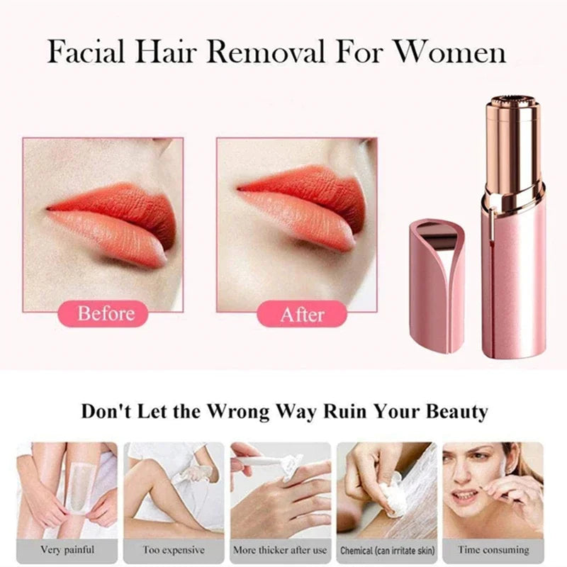 Epilator Face Hair Removal Lipstick Shaver Electric Eyebrow Trimmer Women Hair Remover USB Charging Mini Shaver Epilator