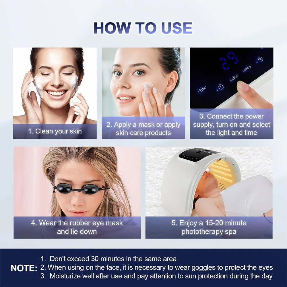 Foreverlily LED Photon Facial Beauty Machine Skin Rejuvenation Lifting Face & Body Skin Care Spa Massager