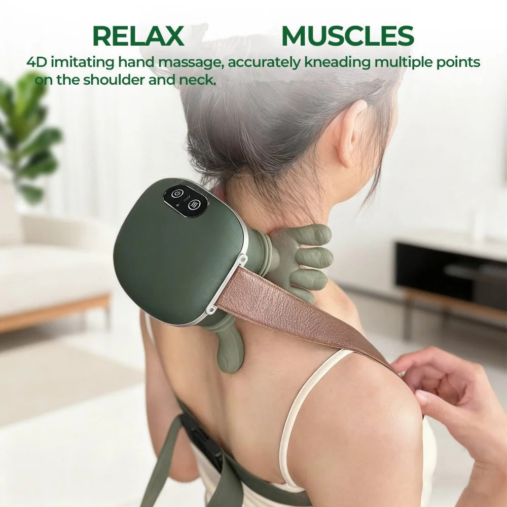 Bionic Finger Neck Shoulder Massager Wireless Neck Cervical Trapezius Kneading Massage Shawl Brushless Motor Neck masajeador