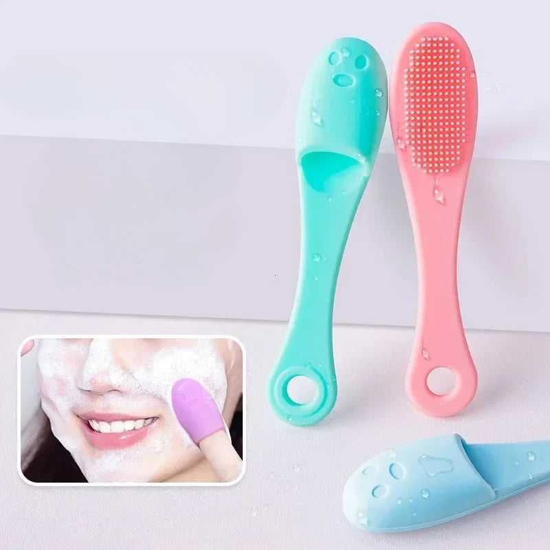 Silicone Nose Brush Facial Pore Cleaner Portable Blackhead Double-sided Massage Brushes Beauty Cleaning Tool Facial Nasal Scrub