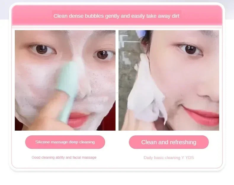 Silicone Nose Brush Facial Pore Cleaner Portable Blackhead Double-sided Massage Brushes Beauty Cleaning Tool Facial Nasal Scrub