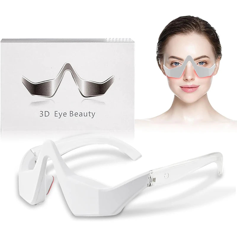 3D Red Light EMS Eye Massager Eyecare Glasses Dark Circles Puffiness Wrinkles Reduction Eye Fatigue Relaxing Beauty Care Device
