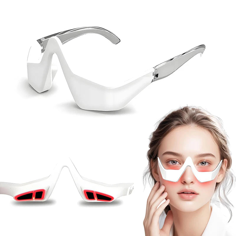 3D Red Light EMS Eye Massager Eyecare Glasses Dark Circles Puffiness Wrinkles Reduction Eye Fatigue Relaxing Beauty Care Device